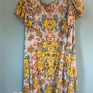 Free People Yellow Floral Mini Dress